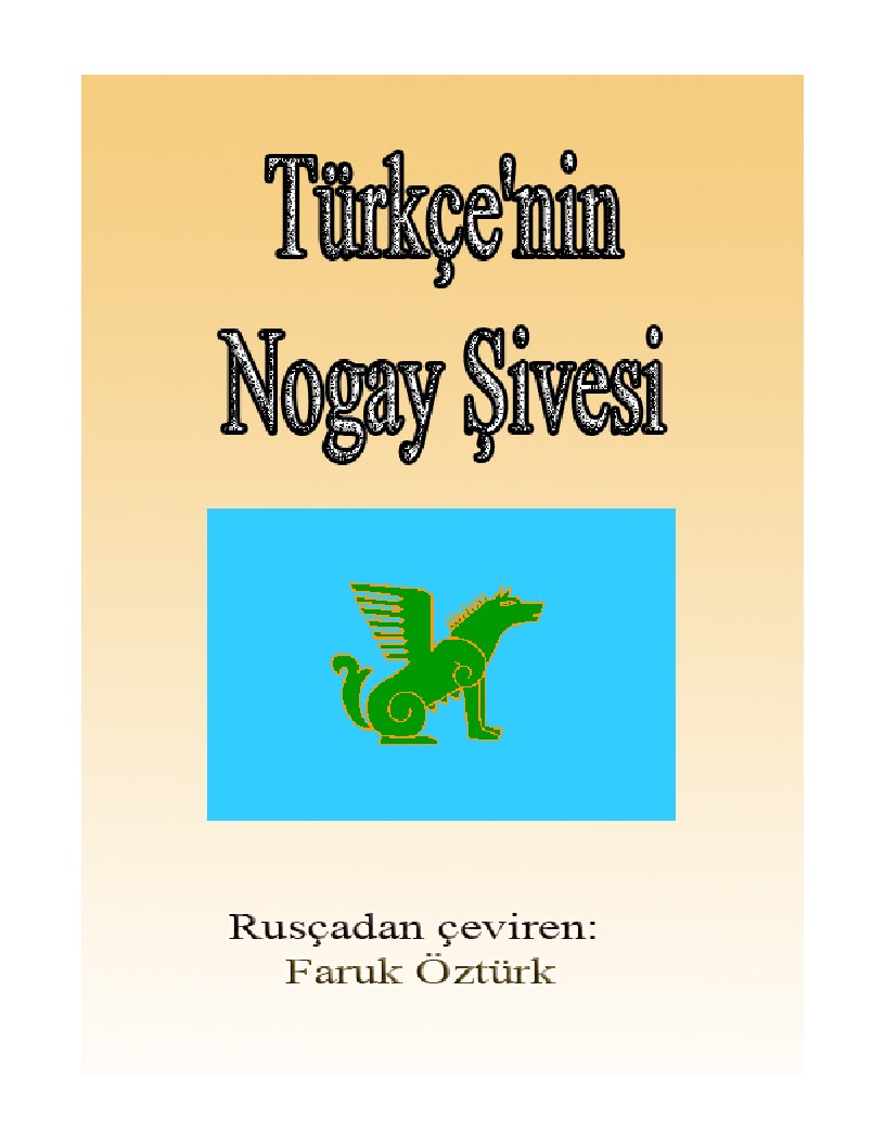 Turkcenin Noqay Şivesi - Makale
